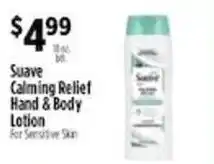 Pioneer Supermarkets Suave calming relief hand & body lotion offer