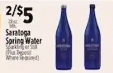 Pioneer Supermarkets Saratoga Spring Water offer