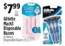 Pioneer Supermarkets Gillette Mach3 Disposable Razors or Venus Disposable Razors offer