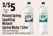 Pioneer Supermarkets Poland Spring Sparkling Natural Spring Water offer