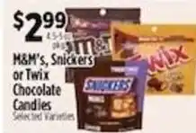 Pioneer Supermarkets M&M's, Snickers or Twix Chocolate Candies offer