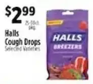 Pioneer Supermarkets Halls Cough Drops offer