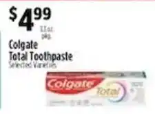 Pioneer Supermarkets Colgate total toothpaste offer