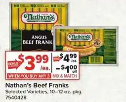 Giant Food Nathan's Beef Franks offer
