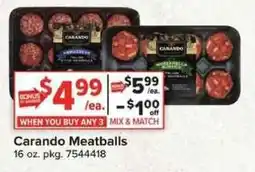 Giant Food Carando Meatballs offer