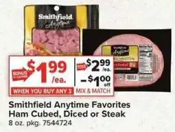 Giant Food Smithfield Anytime Favorites Ham Cubed, Diced or Steak offer