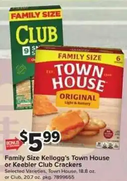 Giant Food Family Size Kellogg's Town House or Keebler Club Crackers offer