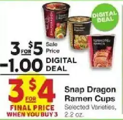 United Supermarkets Snap Dragon Ramen Cups offer
