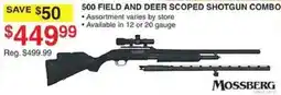 Dunham's Sports Mossberg 500 field and deer scoped shotgun combo offer