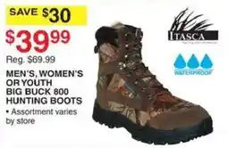 Dunham's Sports Itasca men's, women's or youth big buck 800 hunting boots offer