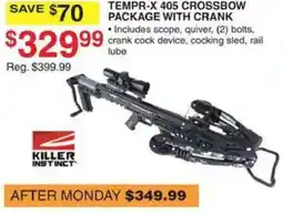Dunham's Sports Killer Instinct Tempr- X 405 crossbow package with crank offer
