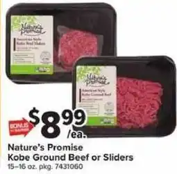 Giant Food Nature's Promise Kobe Ground Beef or Sliders offer