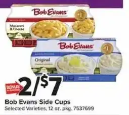 Giant Food Bob Evans Side Cups offer