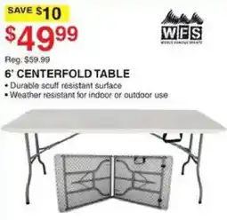 Dunham's Sports Wfs 6' centerfold table offer