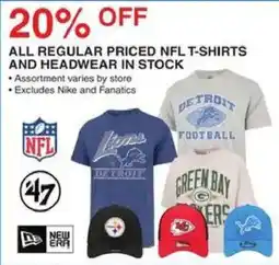 Dunham's Sports 47 all regular priced nfl t-shirts and headwear offer
