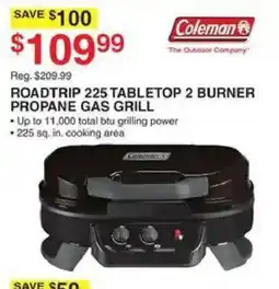 Dunham's Sports Coleman roadtrip 225 tabletop 2 burner propane gas grill offer