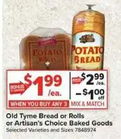 Giant Food Old Tyme Bread or Rolls offer
