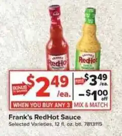 Giant Food Frank's RedHot Sauce offer