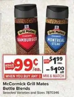 Giant Food McCormick grill mates bottle blends offer