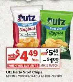 Giant Food Utz Party Size! Chips offer