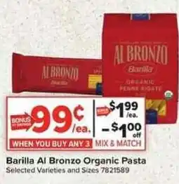 Giant Food Barilla Al Bronzo Organic Pasta offer