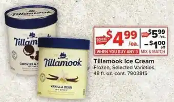 Giant Food Tillamook Ice Cream offer