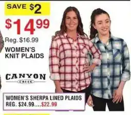 Dunham's Sports Canyon Creek Women's Knit Plaids offer