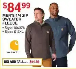 Dunham's Sports Carhartt men's 1/4 zip sweater fleece offer