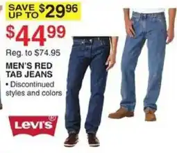 Dunham's Sports Levi's men's red tab jeans offer