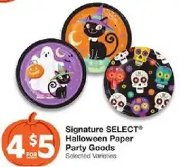 United Supermarkets Signature Select Halloween Paper Party Goods offer