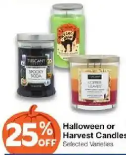 United Supermarkets Tuscany candles halloween or harvest candles offer
