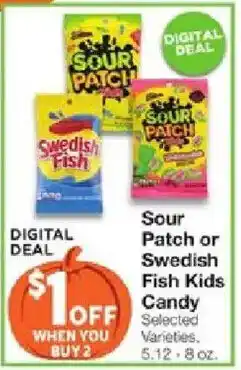 United Supermarkets Sour Patch or Swedish Fish Kids Candy offer