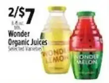 Pioneer Supermarkets Wonder Organic Juices offer