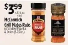 Pioneer Supermarkets McCormick Grill Mates Rubs or Smoked Paprika & Onion offer