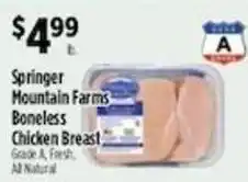 Pioneer Supermarkets Springer mountain farms boneless chicken breast offer