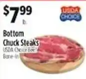 Pioneer Supermarkets Usda Choice Bottom Chuck Steaks offer