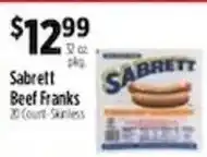Pioneer Supermarkets Sabrett beef franks offer