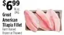 Pioneer Supermarkets Great American Tilapia Fillet offer