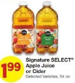 United Supermarkets Signature Select Apple Juice or Cider offer