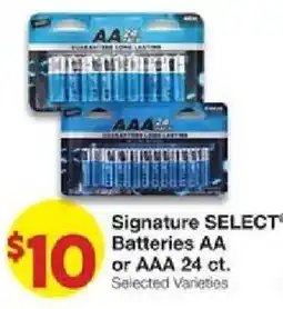 United Supermarkets Signature SELECT Batteries AA or AAA offer