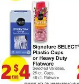 United Supermarkets Signature Select Plastic Cups or Heavy Duty Flatware offer