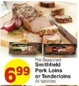 United Supermarkets Smithfield Pre-Seasoned Pork Loins or Tenderloins offer
