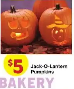 United Supermarkets Bakery Jack-O-Lantern Pumpkins offer