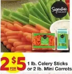 United Supermarkets Signature Select celery sticks or mini carrots offer