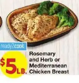 United Supermarkets Ready2cook Rosemary and Herb or Mediterranean Chicken Breast offer