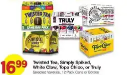 United Supermarkets Twisted Tea, Simply Spiked, White Claw, Topo Chico, or Truly offer