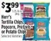 Pioneer Supermarkets Herr's Tortilla Chips, Popcorn, Pretzels or Potato Chips offer