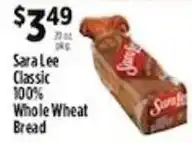 Pioneer Supermarkets Sara Lee Classic Whole Wheat Bread offer