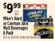 Pioneer Supermarkets Mike's Hard or Cayman Jack Malt Beverages offer