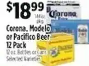 Pioneer Supermarkets Corona Modelo or Pacifico Beer offer